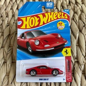 Hot Wheels Ferrari Dino 206 GT Red DieCast Car Hotwheels 2026 🆕